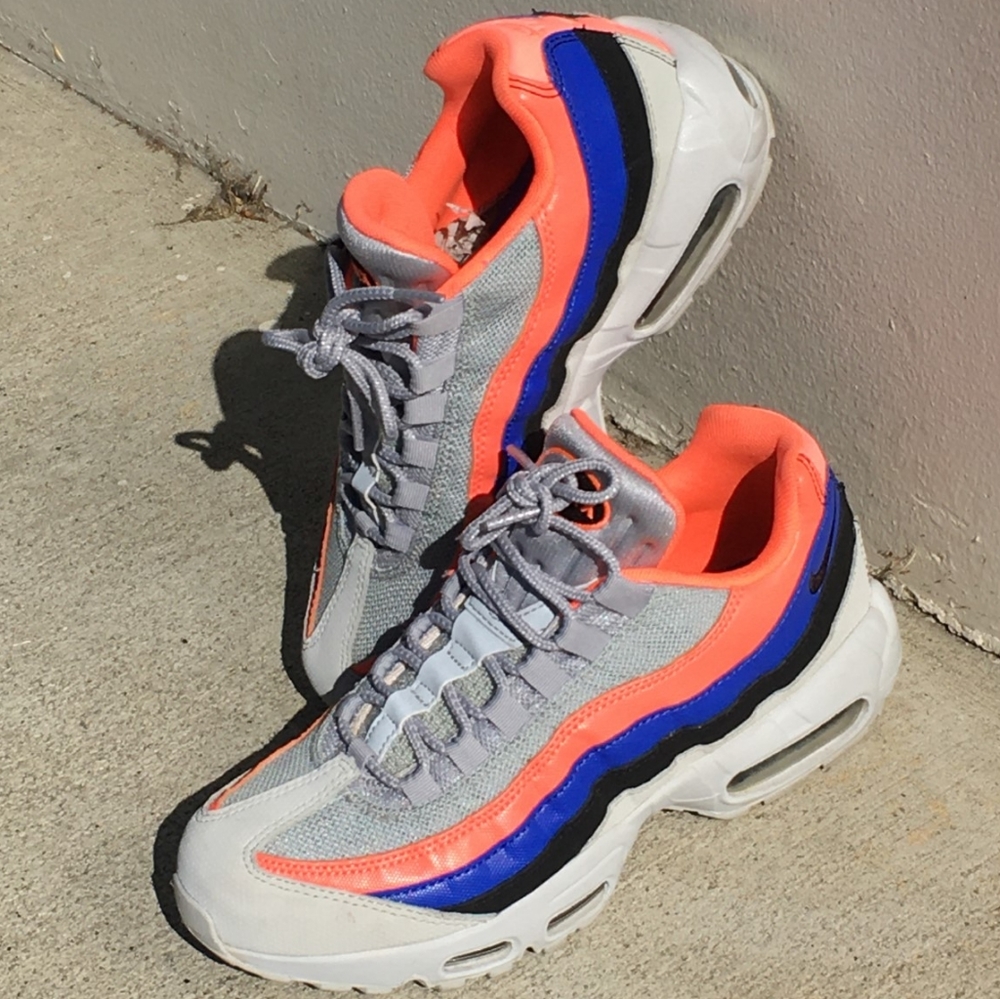 NIKE Air MAX 95 Platinum Royal Mango Size 7 Mens
